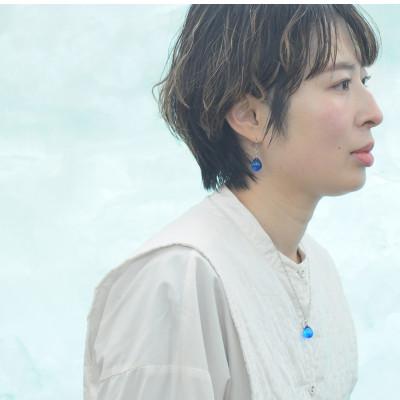 ふるさと納税 長沼町 【Soukore】ガラスアクセサリー・ブルー・ピアス(シルバー) |  | 03