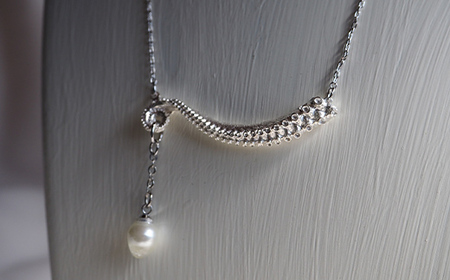 本物のタコを型取りしたネックレス clavicle シルバー silver アクセサリー パール ファッション F6L-1461