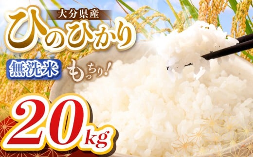 【令和7年産】大分県産 ヒノヒカリ 無洗米 20kg ( 5kg × 4袋 ) | お米 米 おこめ こめ 精米 ひのひかり 単一米 ご飯 九州産 国産 国産米 大分県米 九州米 大分県 中津市