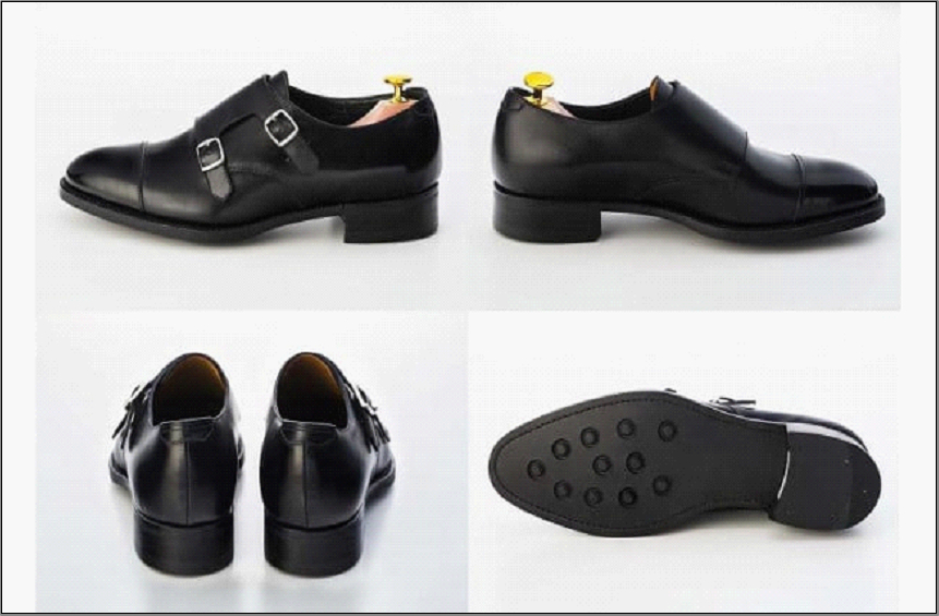 革靴 ダブルモンクストラップ（ハンドソーンウェルテッド製法／博多製造）サイズ：26cm