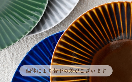 【波佐見焼】しのぎ 大皿4枚セット(瑠璃・グレー・アメ・緑) 食器 プレート【一龍陶苑】[CC80]