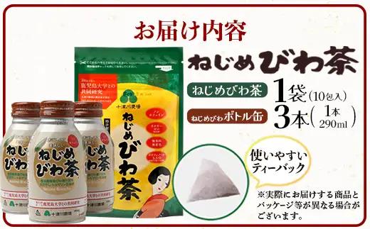 【 お試し 2種セット】鹿児島県産 ねじめびわ茶 ティーバック10包入・ボトル缶 3本 TO-521 |国産 お茶 健康茶 カロリーゼロ 缶 茶葉 持ち運び 無香料 無着色 ポリフェノール ノンカフェ