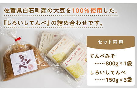 【身体にやさしい発酵食品！】テンペ詰め合わせ（テンペ150g×3袋/テンペ味噌800g×1袋）【しろいし特産物直売所】 [IAI005]