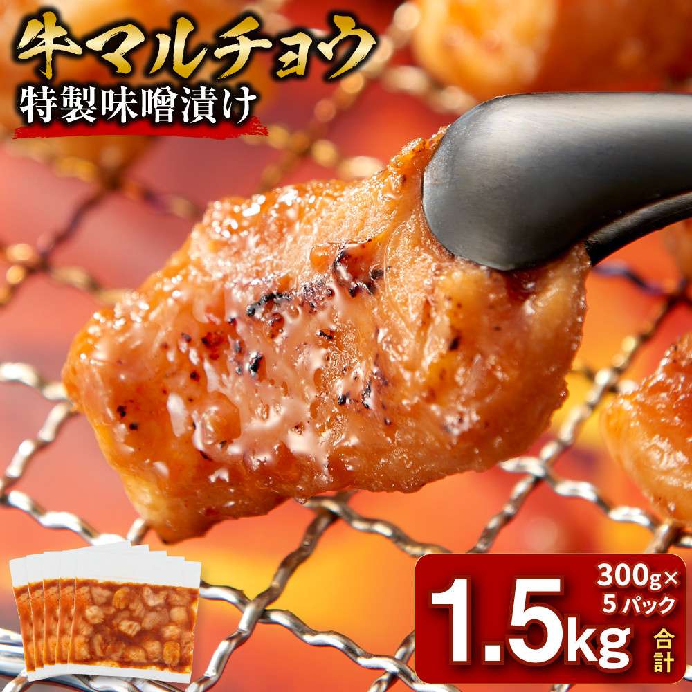 ＜訳アリ＞牛マルチョウ　特製味噌漬け　1.5kg(300g×5）【kw0096-0943】