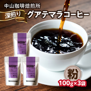 自家焙煎コーヒー 深煎り グアテマラ【粉】 中山珈琲焙煎所  056-16-02