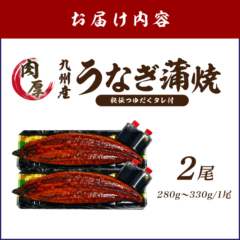 肉厚九州産うなぎ蒲焼2尾つゆだくタレ付 中間老舗鮮魚店秘伝の味【001-0017】