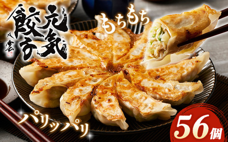 げんき餃子56個セット 冷凍生餃子 ギョーザ専門店 中華総菜 点心もちもち パリパリ No.011