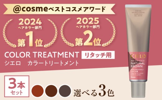 【アッシュブラック】シエロ カラートリートメント リタッチ用 3個 / CIELO 白髪染め セルフカラー 部分染め ヘアケア / 瀬戸市 / ホーユー株式会社 [BBEL011]