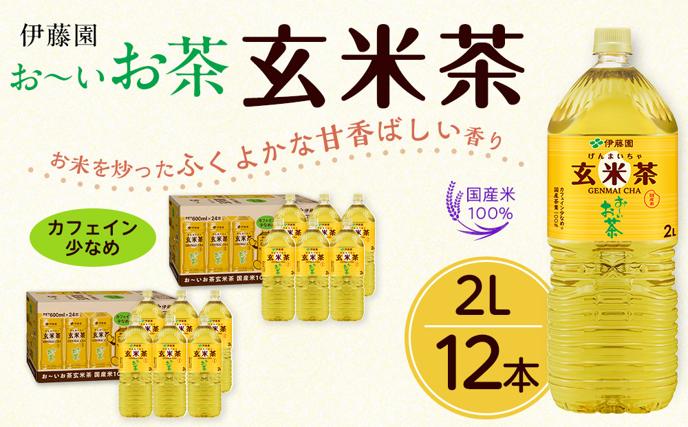 お～いお茶 玄米茶 2L×12本セット［おーいお茶 ペットボトル ケース 箱 伊藤園 静岡］ 222232_AT058
