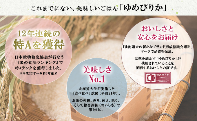 定期便 12ヶ月連続12回 北海道産 ゆめぴりか 精米 5kg 米 新米 特A 白米 お取り寄せ ごはん 道産米 ブランド米  1年 お米 ご飯 おまとめ買い【定期便・お米・ゆめぴりか・精米】