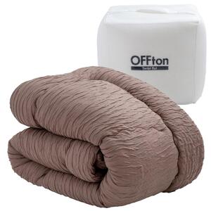 とろーりOFFton　掛け布団　シングル（ミルクココア）_とろーり OFFton 掛け布団 シングル 厚手 洗える 150 × 210cm ネット付き 柔らか 掛け心地 秋 冬 春 最適 ドレープ性 