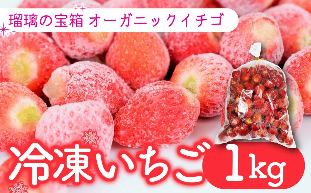 【植物系有機肥料の冷凍いちご】 瑠璃の宝箱 冷凍いちご 計 1kg 有機 有機JAS 植物系有機肥料 イチゴ 苺 オーガニックイチゴ ストロベリー ベリー ヨーグルト スムージー フルーツ ケーキ ジャム デザート 果物 甘い 国産 ブランド 新鮮 産地 直送 フレッシュ 人気 おすすめ ふるさと納税 京都 八幡 八幡市 かみむら農園