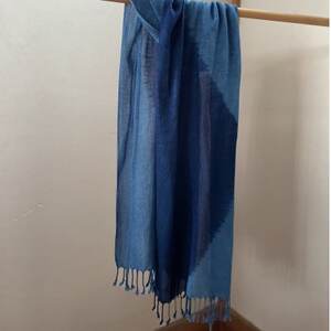 藍染めストール　yamanobe　約36cm×155cm【1528680】