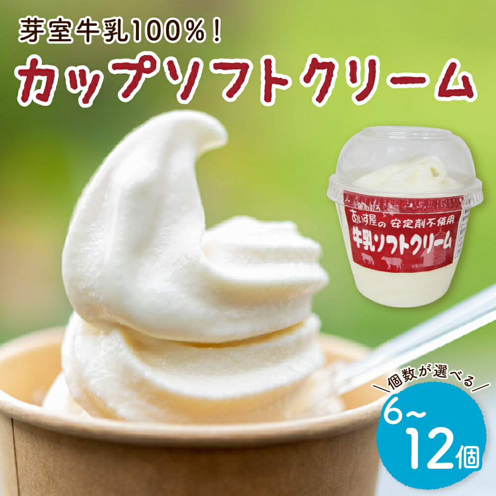 【ふるさと納税】 あいす屋さんの 牛乳 ソフトクリーム 選べる内容量（6個／8個／12個）濃厚 アイス ミルク みるく デザート スイーツ カップ カップアイス カップソフト ソフト 冷凍 贈り物 おやつ ギフト 送料無料 北海道 十勝 芽室町