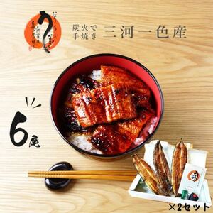炭火手焼き☆三河一色産うなぎ蒲焼　6尾　うなぎ十楽【配送不可地域：離島】【1585251】
