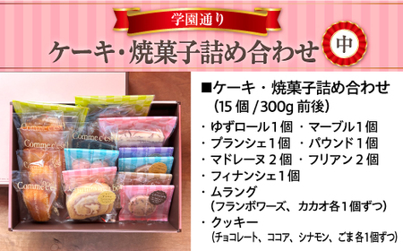 学園通り ケーキ・焼菓子詰め合わせ 中(9種類15個)