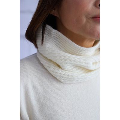 ふるさと納税 泉大津市 希少ベビーカシミヤ100%洗えるネックウォーマー日本製　Gタイプ　ホワイト　1枚　202GWH |  | 01