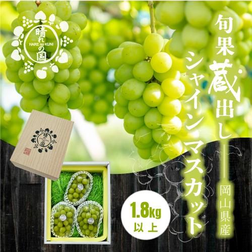 【ふるさと納税】【旬果蔵出し】岡山県産 シャインマスカット 1.8kg以上（2～3房）＜2026年12月上旬～2027年1月中旬発送＞ | フルーツ 果物 くだもの シャインマスカット マスカット 岡山 岡山県産 国産 ギフト 贈答用 プレゼント おすすめ 人気