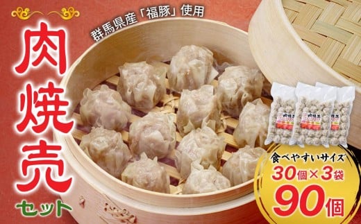 群馬県産豚肉使用 肉焼売 90個セット (30個×3袋) 冷凍  | 電子レンジOK しゅうまい シュウマイ 国産豚肉 食べやすいサイズ ヘルシー 冷凍食品 お取り寄せ 点心 おかず おつまみ 惣菜 詰め合わせ 簡単調理 セット 中華料理 弁当  群馬県 前橋市