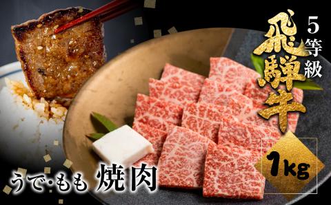 飛騨牛うでorもも焼肉 1kg (500g×2)焼き肉 BBQ 国産牛 国産 牛肉 肉 厳選 熟成 贈答用 肉の沖村[Q1087]