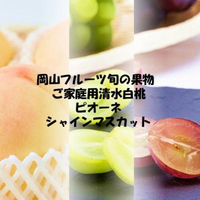 ふるさと納税 美作市 【発送月固定定期便】26年先行予約 岡山の美味しい果物 清水白桃・ピオーネ・シャインマスカット全3回