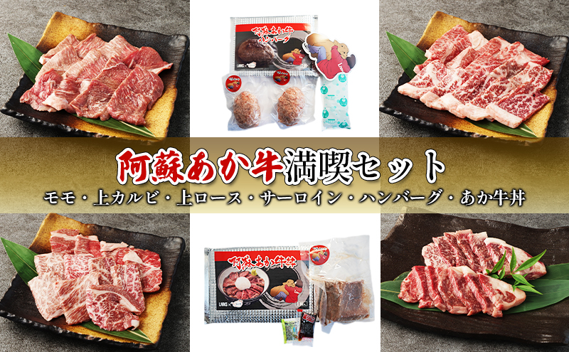 焼肉 セット 食べ比べ カルビ ロース ハンバーグ 阿蘇 あか牛 満喫セット 赤牛 焼き肉 牛肉 肉 お肉 配送不可：離島