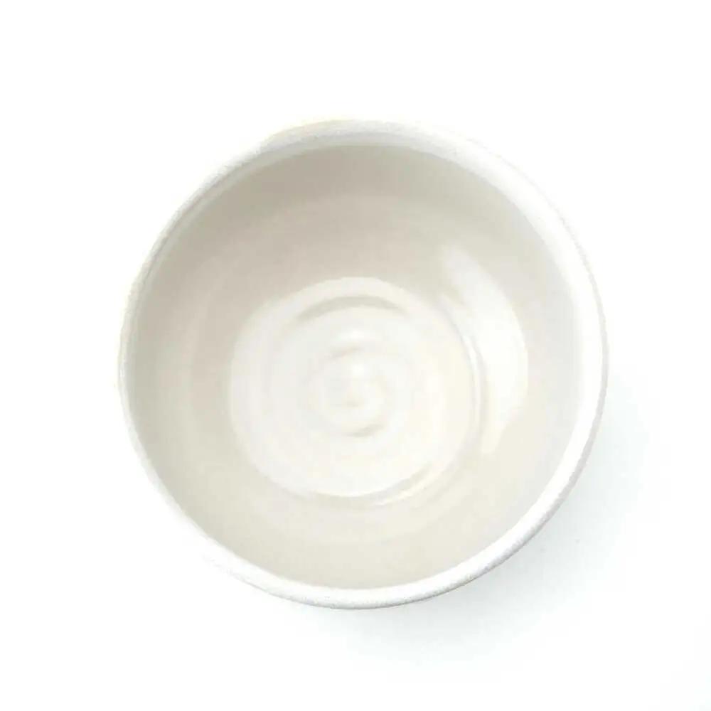 【波佐見焼】Folk Design 野点抹茶碗 白釉白唐津流し 1点【玉有】[IE50]