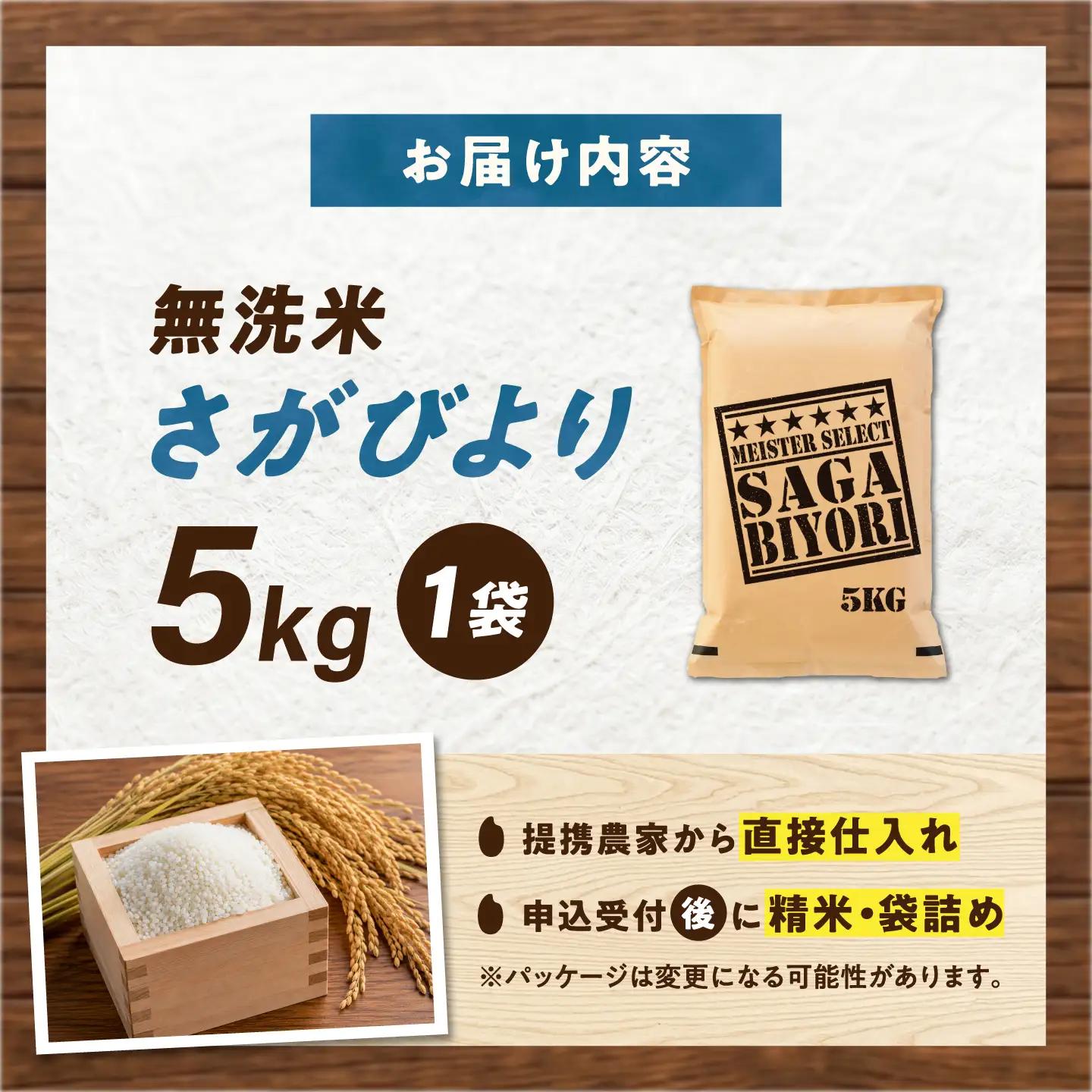 無洗米 さがびより 5kg（5kg×1袋） 無洗米 お米 白米 精米 佐賀県産 米 /大塚米穀店[UFE001]