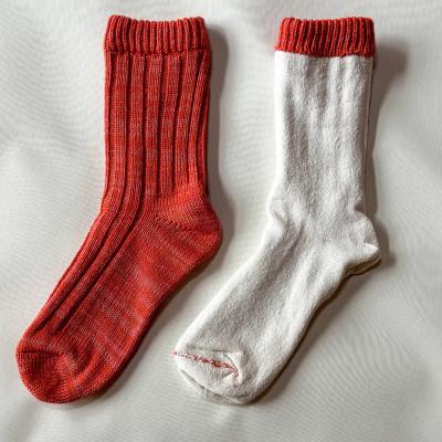 ふるさと納税 桐生市 【ezu】hietori kutsushita/オレンジ◆シルク×コットンの二重構造靴下