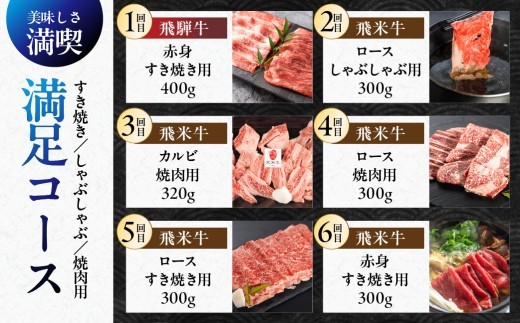 【黒毛和牛 定期便】 飛騨牛入り 選べるコース （全3回 / 全6回 / 全12回）