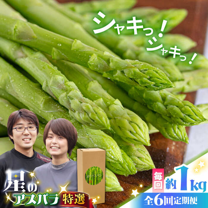 【ふるさと納税】【6回定期便】【星のアスパラ】春＆夏 の グリーン アスパラガス 約1kg / アスパラ 春野菜 野菜 / 南島原市 / ほしのYA [SEY011]
