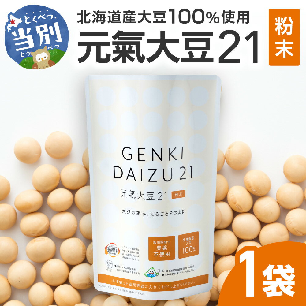 元氣大豆21（粉末）株式会社玄米酵素 北海道 当別町 大豆 豆 イソフラボン 玄米酵素 十勝産大豆 健康食品 栄耀 健康 けんこう ヘルシー 健やか 水に溶く 加工品 粉末 クッキー ハンバーグ プロテイン