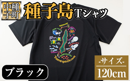 n209-BL-120 【数量限定】種子島Tシャツ(ブラック・120cm)鹿児島 種子島 ご当地 衣服 衣類 半袖 おしゃれ オシャレ 選択 吸湿 速乾 ティーシャツ【TEAR DROP】