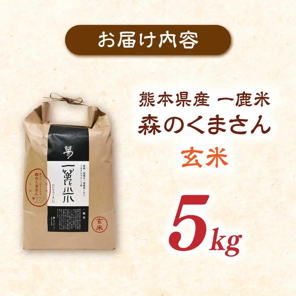 〈令和7年度産米〉 【天日塩を使用】一鹿米 森のくまさん  玄米5kg 【株式会社 夢アグリ】[ZCL025]