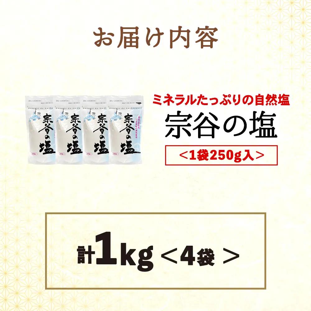 宗谷の塩250g×4袋【配送不可地域：離島・沖縄県】
