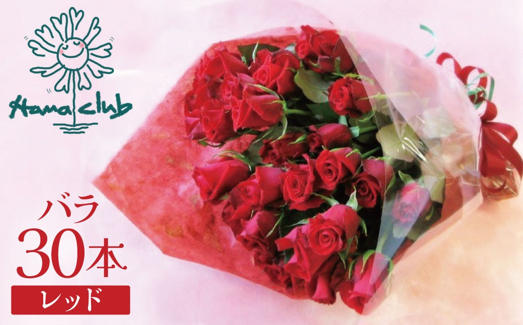 【ラッピング付】生花 レッド バラの花束 30本 日付指定可能 赤 薔薇 ローズ ギフト プレゼント ラッピング インテリア お花 フラワー H193-009