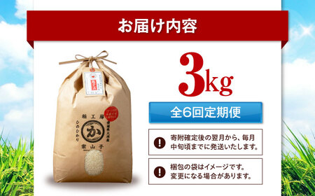 【全6回定期便】お米 ヒノヒカリ 3kg（3kg×1袋）米・食味鑑定士×お米ソムリエ×白米ソムリエ お米 おこめ 白米 ごはん 愛媛県産お米 大洲市/稲工房案山子[AGAV027]