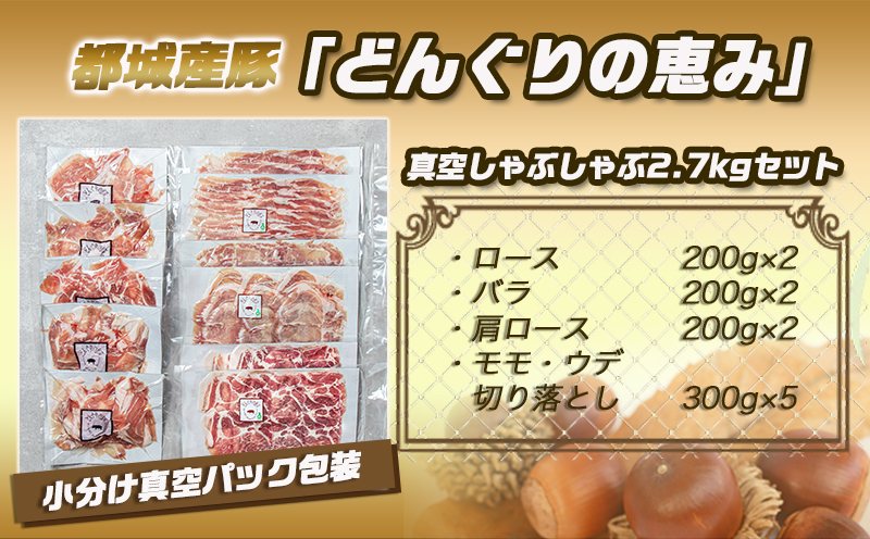 【母の日】「どんぐりの恵み豚」真空しゃぶしゃぶ2.7kgセット≪5月8日～11日お届け≫_17-1102-MG