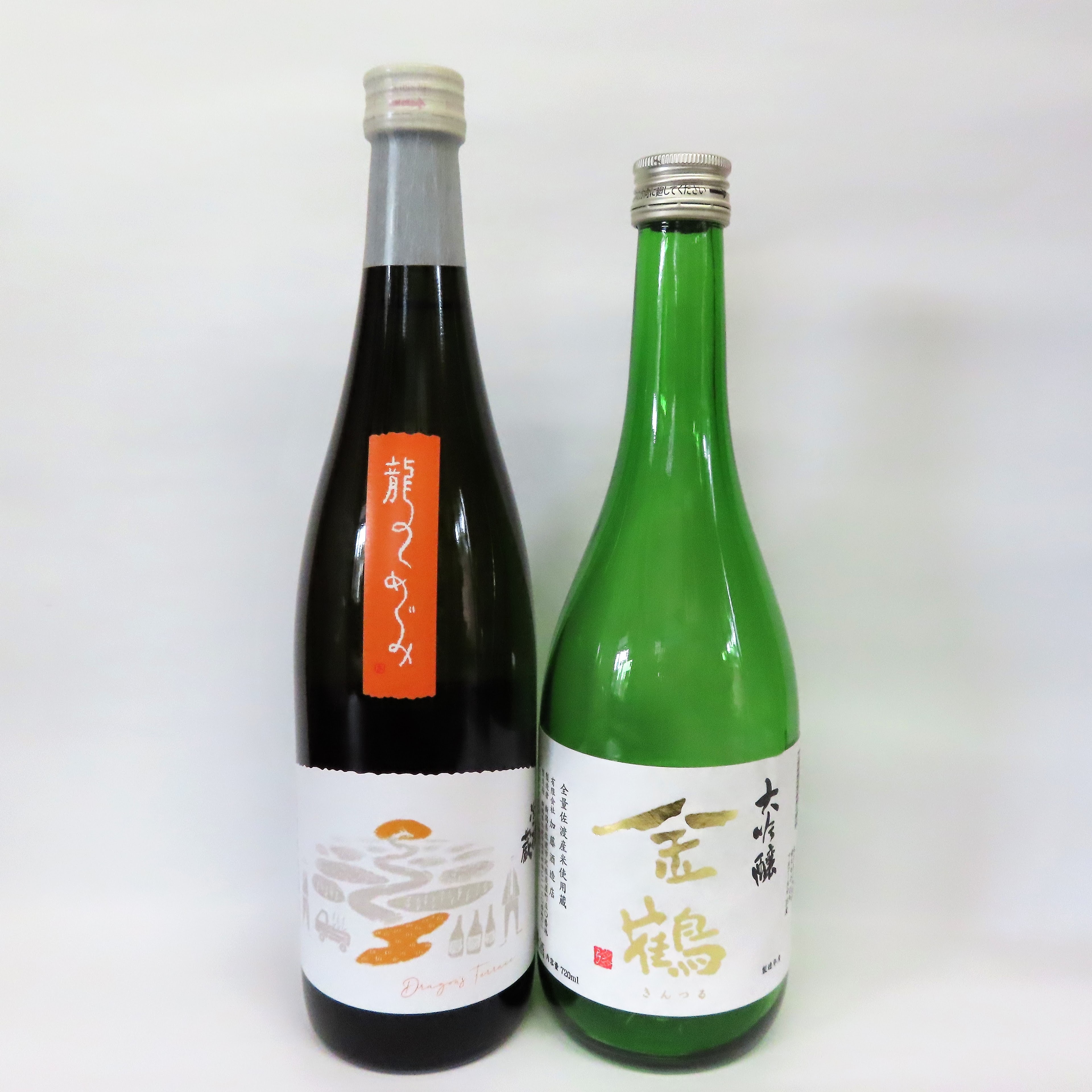 【ふるさと納税】日本酒 飲み比べ 720ml 2本 真野鶴 龍のめぐみ／金鶴 大吟醸 佐渡産米 学校蔵 岩首昇龍棚田 コシヒカリ仕込み 晩酌 家飲み ギフト 新潟県 佐渡市