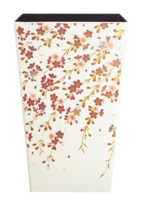 タツクラフト 蒔絵調 ダストボックス M角 6.7L 桜ホワイト