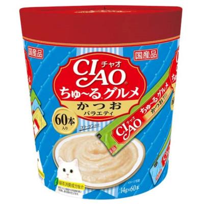 ふるさと納税 静岡市 いなば　猫・CIAOちゅ〜るグルメ　かつおバラエティ　(14g×60本)×8箱