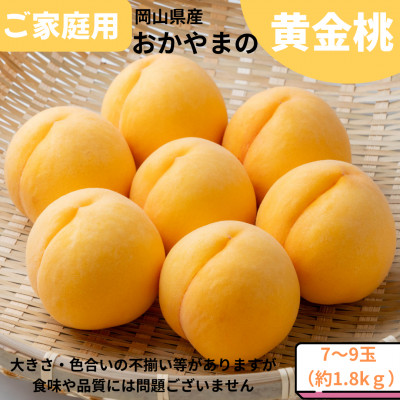 ご家庭用　おかやまの黄金桃　約1.8kg(7〜9玉)【配送不可地域：離島】【1493935】