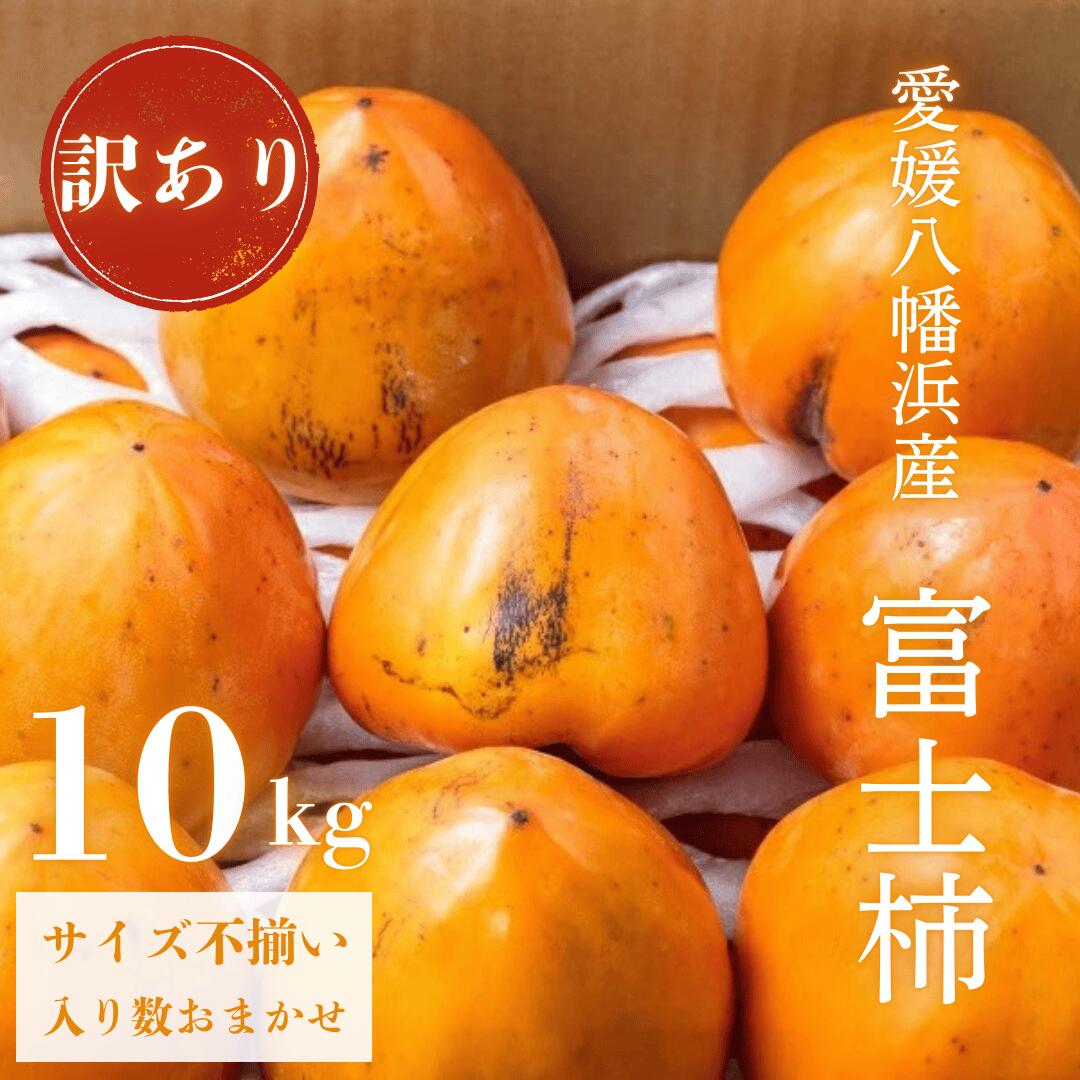 【ふるさと納税】《八幡浜特産 国内最大級の 柿》 富士柿 10kg 種無し【訳あり】【F20-22】_ 20個 ~ 32個 柿 かき カキ 希少 わけあり 種なし たねなし 送料無料 家庭用 愛媛 国産 フルーツ 果物 くだもの 旬 Lサイズ 不揃い 美味しい 高級 【1094601】 YWTI018