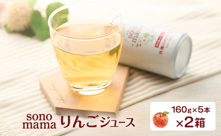 りんごジュース「sonomama」（160g×5本）×2箱 りんご リンゴ ジュース リンゴジュース 飲料