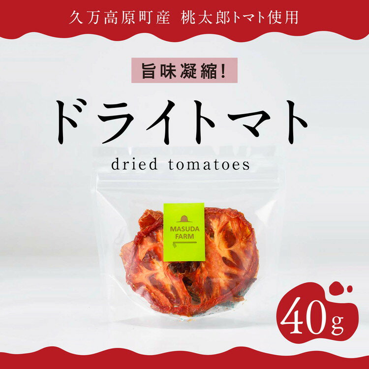 【ふるさと納税】ドライトマト40g 旨味濃縮20倍 ｜ トマト とまと ドライトマト 自然栽培 野菜 カレー トマトソース つまみ 濃縮 エコ栽培 安心 桃太郎トマト 酸味 甘味 乾燥 清流 料理 農園 トマト農園 旨み サンドイッチ 新鮮 煮込み料理 アレンジ お酒のつまみ