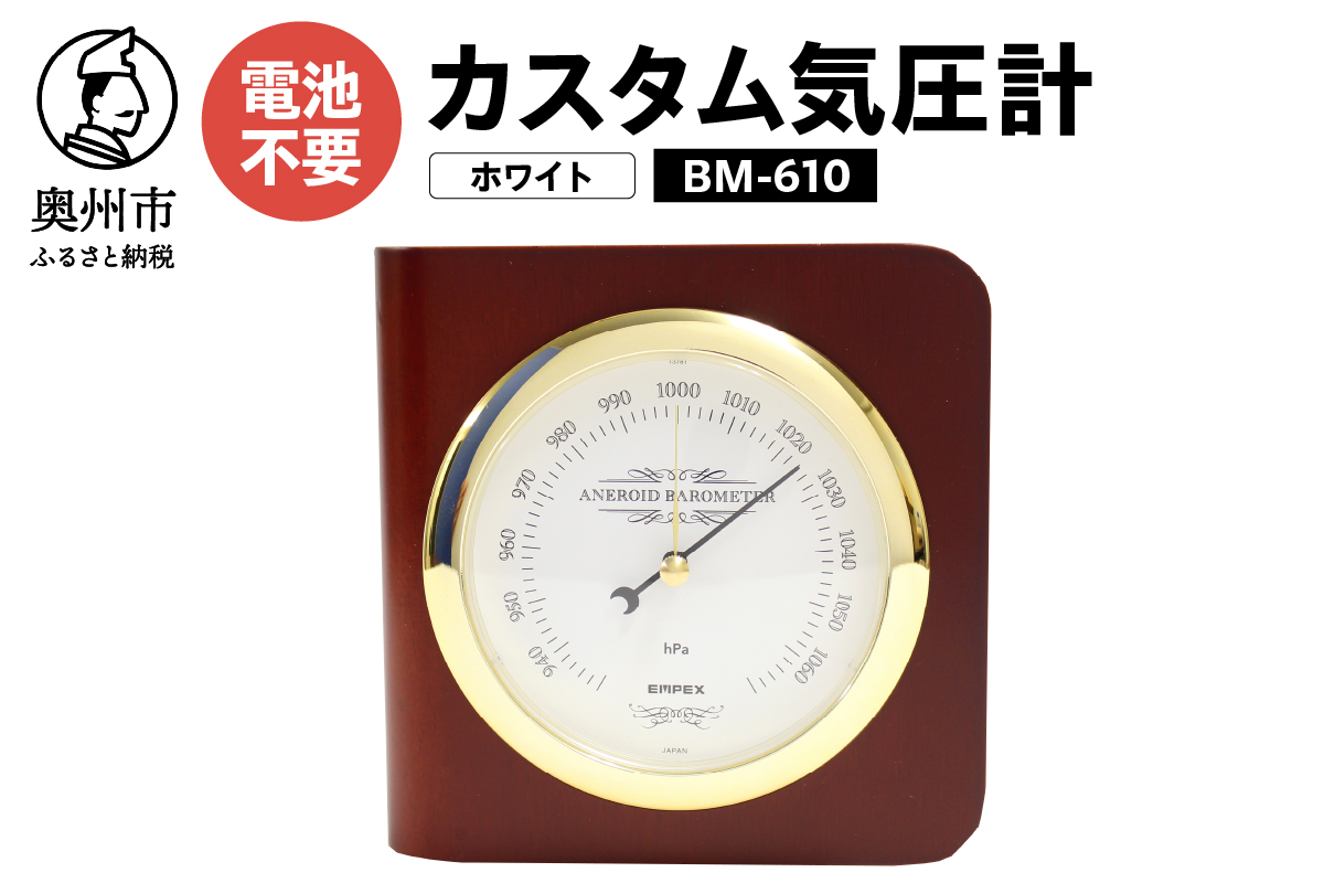カスタム気圧計 ホワイト BM-610 [AJ041]
