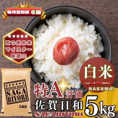 ふるさと納税 基山町 【毎月定期便】さがびより白米5kg(基山町)全6回