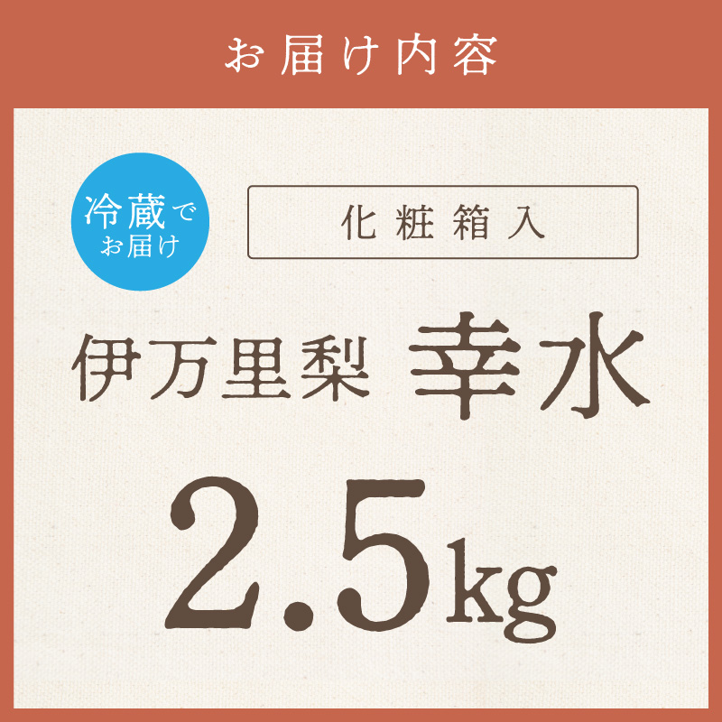 【 数量限定 】 伊万里 梨 幸水 2.5kg 化粧箱 199-B1081