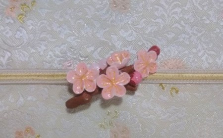 帯留め兼ブローチ（ウメ） 【hms032】