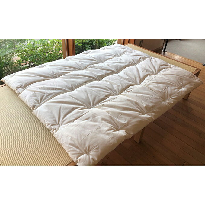 【ふるさと納税】掛け布団 子供 カバー セット 自然素材の手作りこども掛けふとん＋和晒しガーゼで作ったカバー ブルーのセット 寝具 ガーゼ 布団 ふとん ジュニアサイズ　【 柏原市 】
